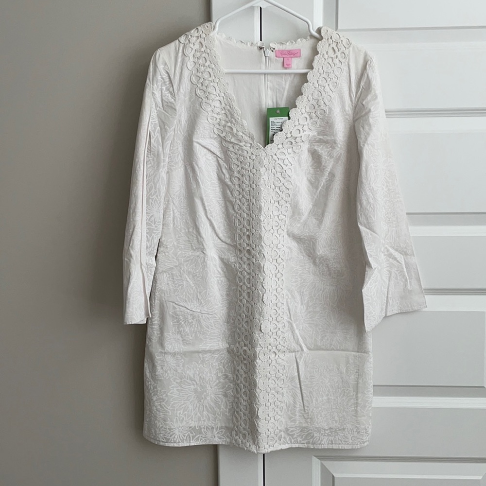 Lilly Pulitzer resort white lion in the sun pigment m Brooke tunic dress NWT